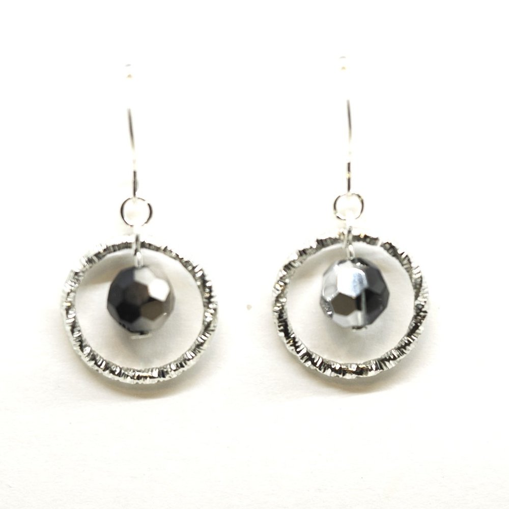 Black Silver Earrings